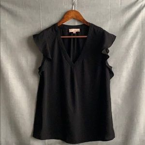 Black Philosophy flutter sleeved top